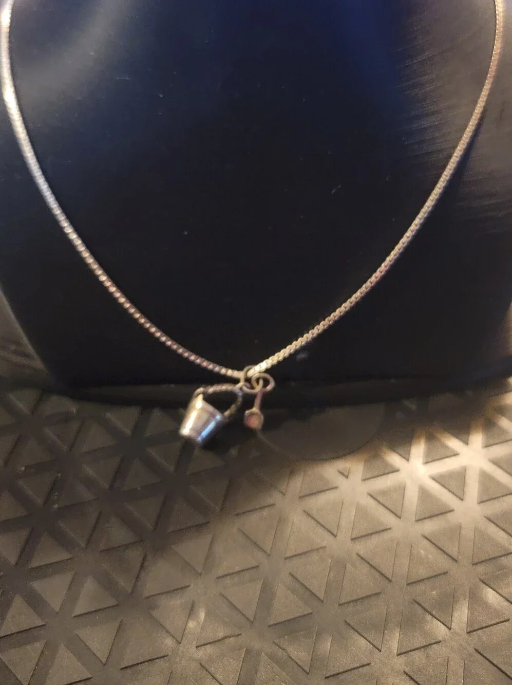 925 Sterling Silver 18in Necklace Bucket Shovel Beach Charm Pendant